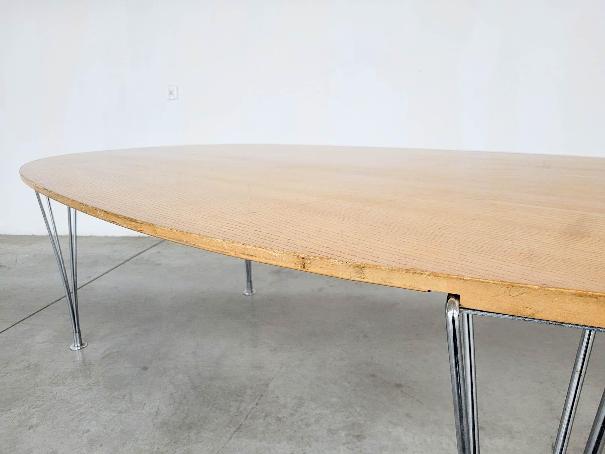 Danish Large Superellipse Dining Table by Bruno Mathsson and Piet Hein for Fritz Hansen For Sale