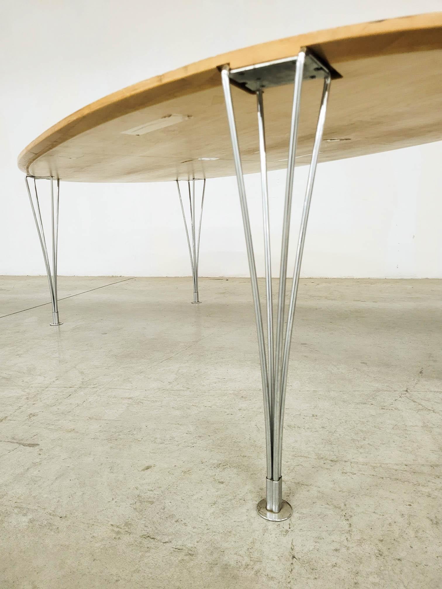 Late 20th Century Large Superellipse Dining Table by Bruno Mathsson and Piet Hein for Fritz Hansen For Sale