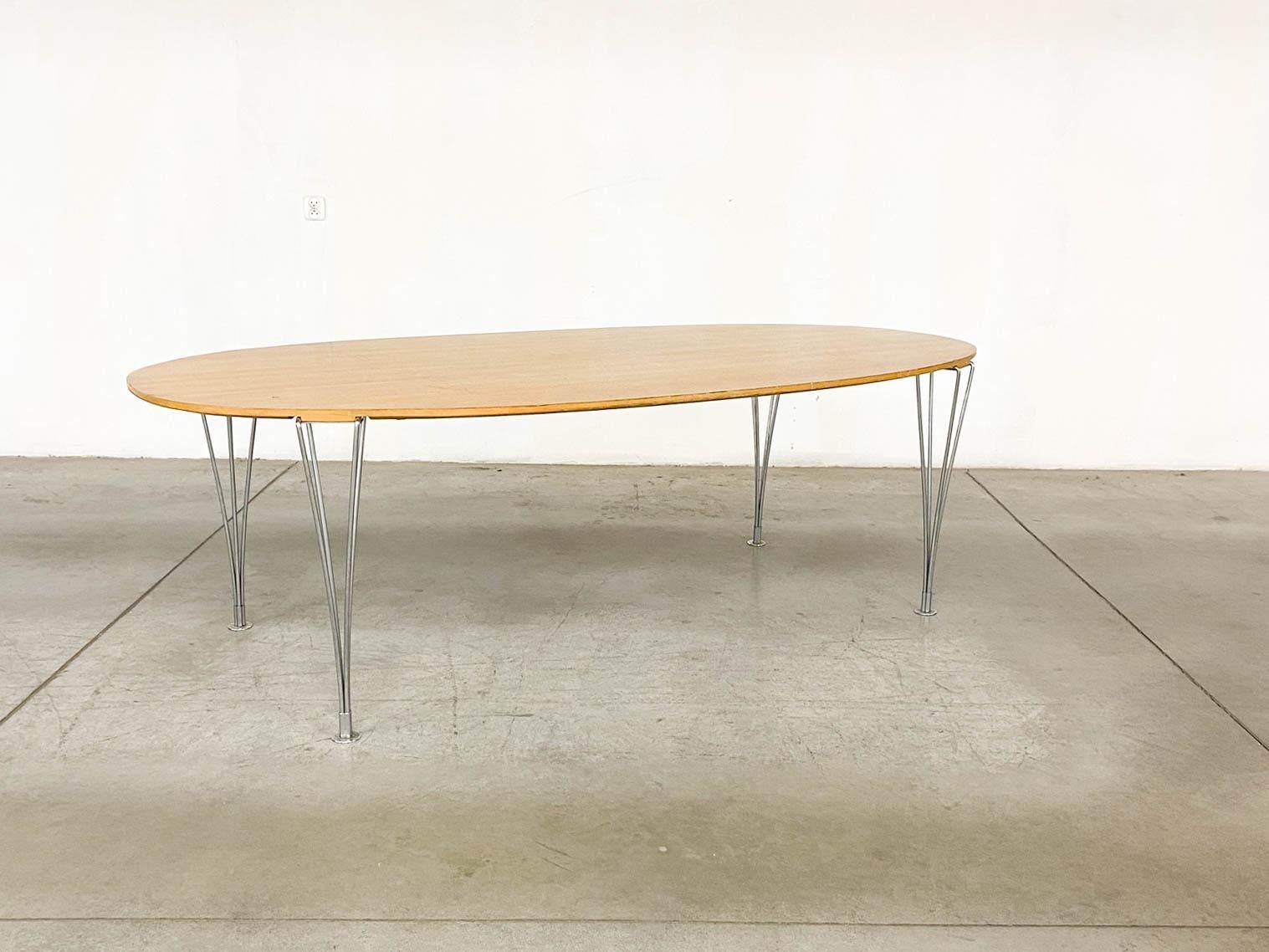 Large Superellipse Dining Table by Bruno Mathsson and Piet Hein for Fritz Hansen For Sale 1