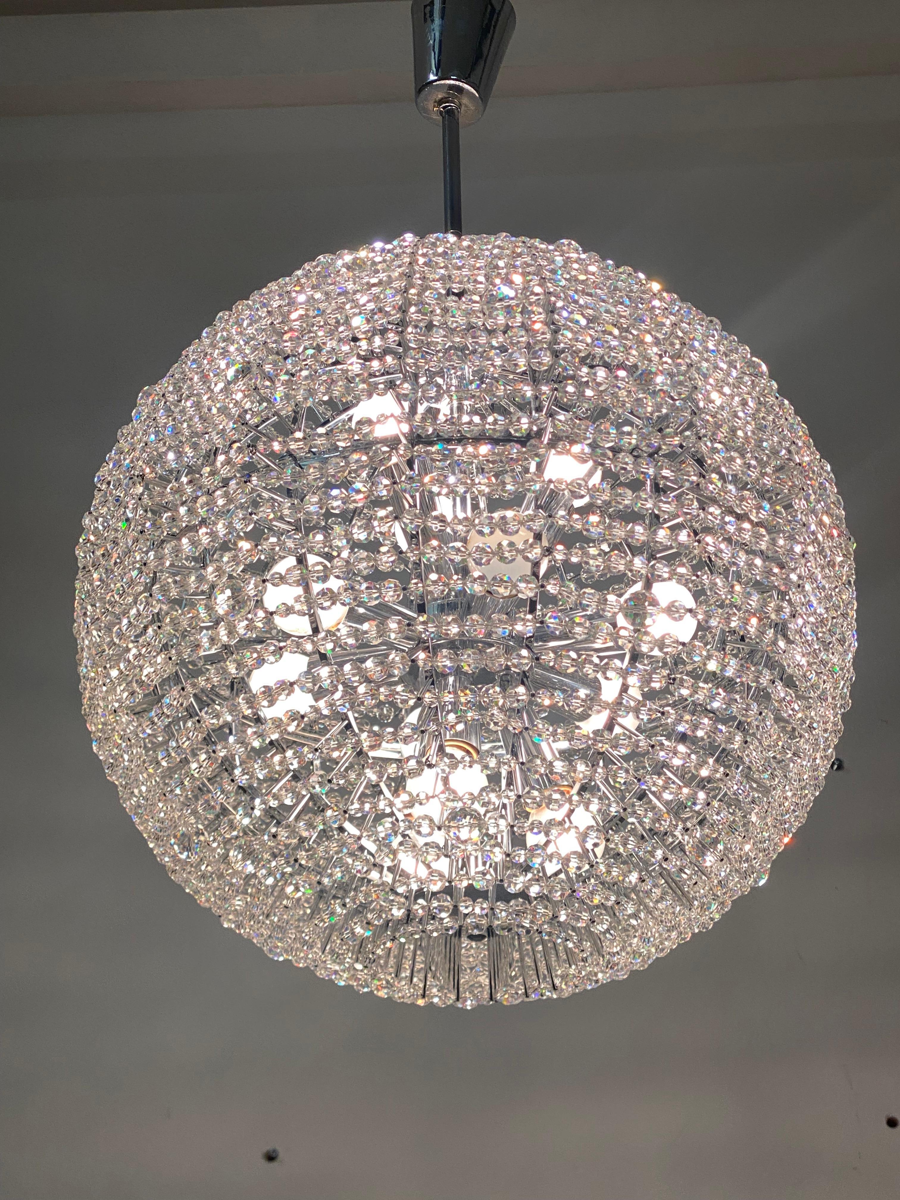 Large Supernova Chandelier by Bakalowits & Söhne For Sale 7
