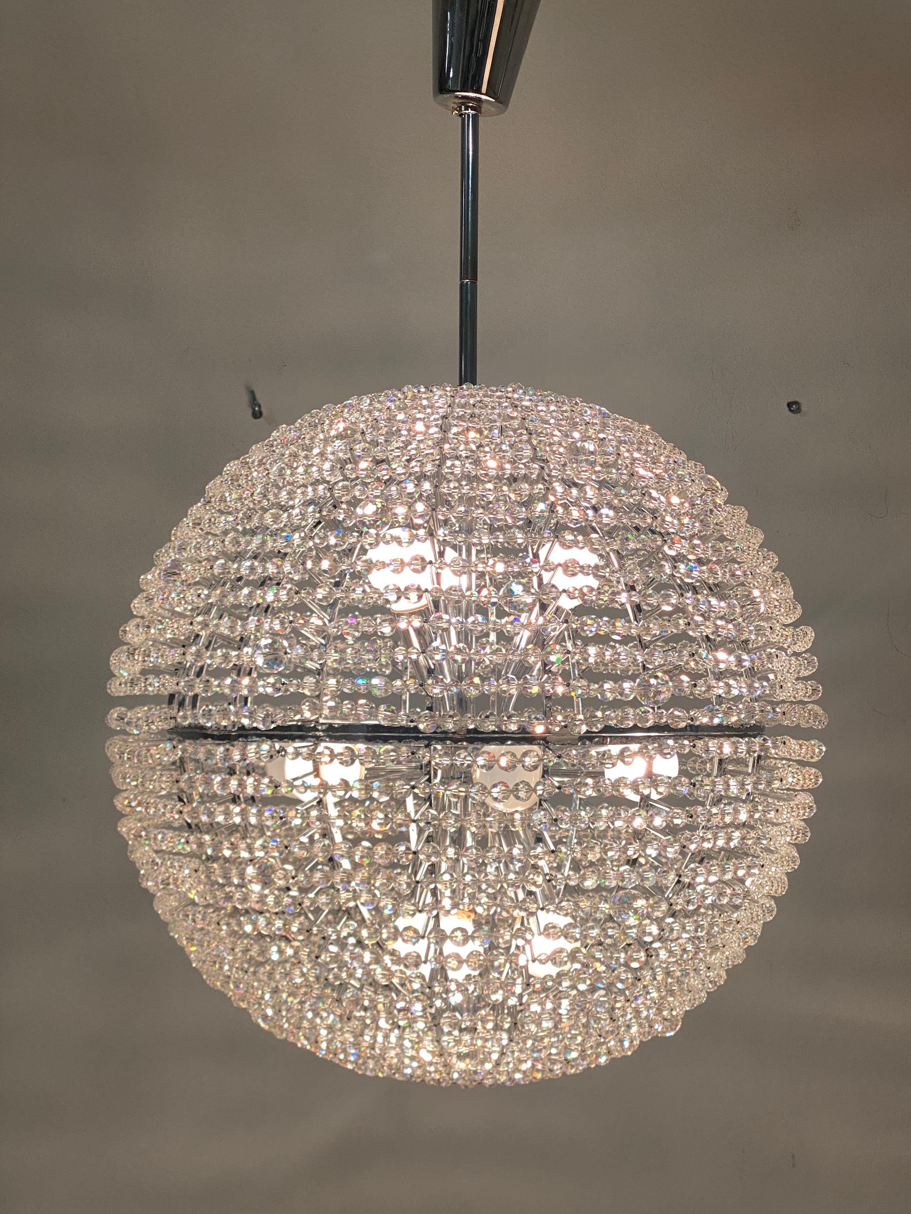 Large Supernova Chandelier by Bakalowits & Söhne For Sale 8