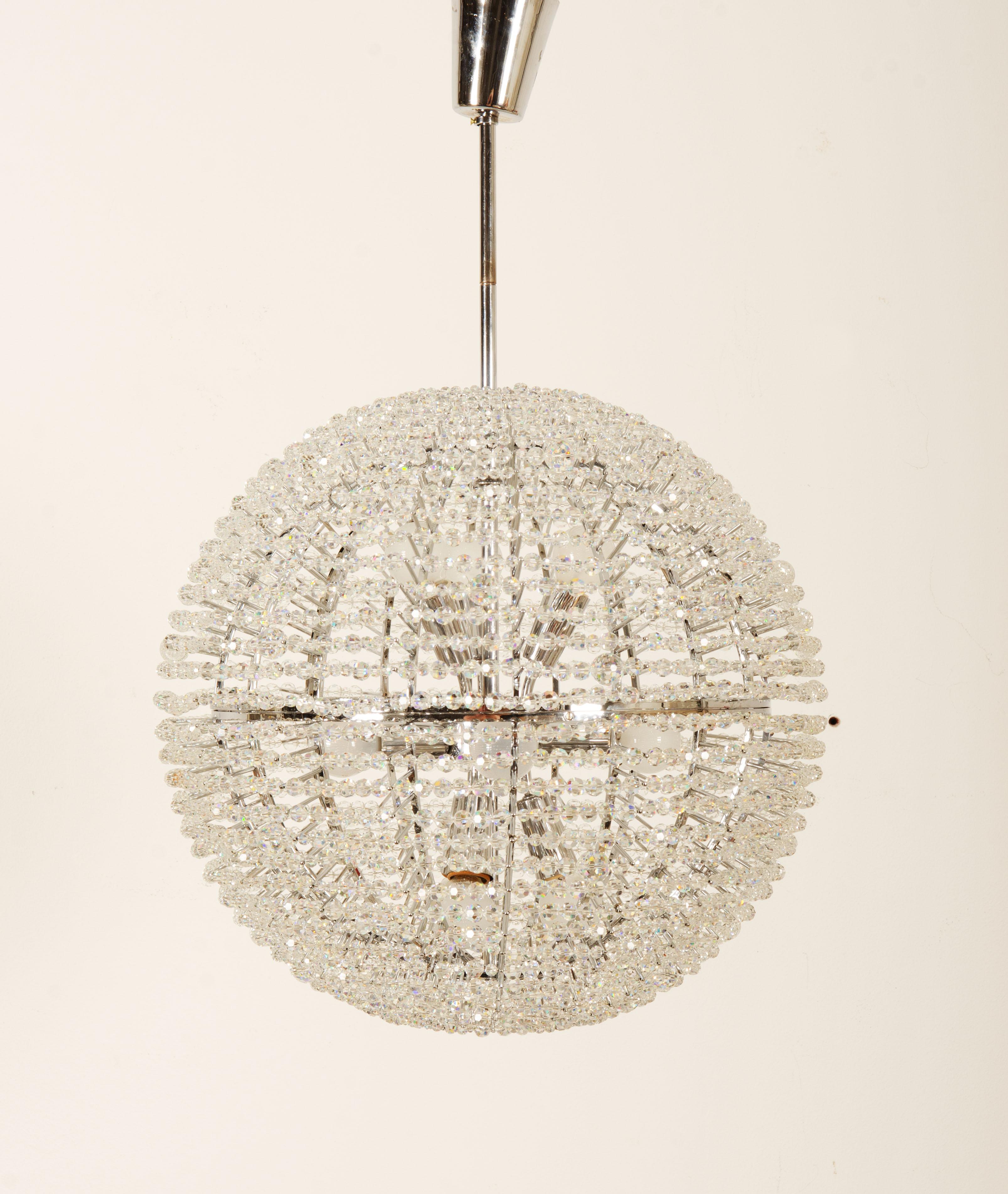 Mid-Century Modern Large Supernova Chandelier by Bakalowits & Söhne For Sale