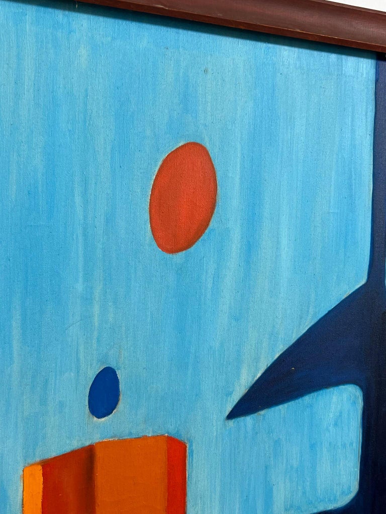 Large Surreal Abstract Painting Signed Sandy Carrington Circa 1960s For