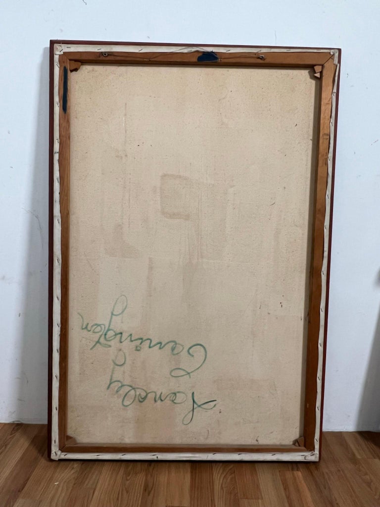 Large Surreal Abstract Painting Signed Sandy Carrington Circa 1960s For