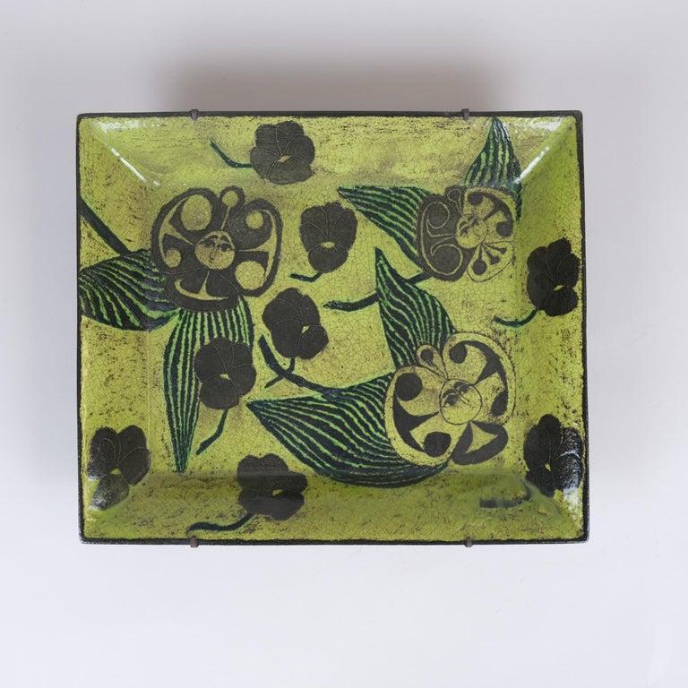 Grand jardin vert surréaliste Birger Kaipiainen Relief mural en faïence Rörstrand 1950s en vente 5