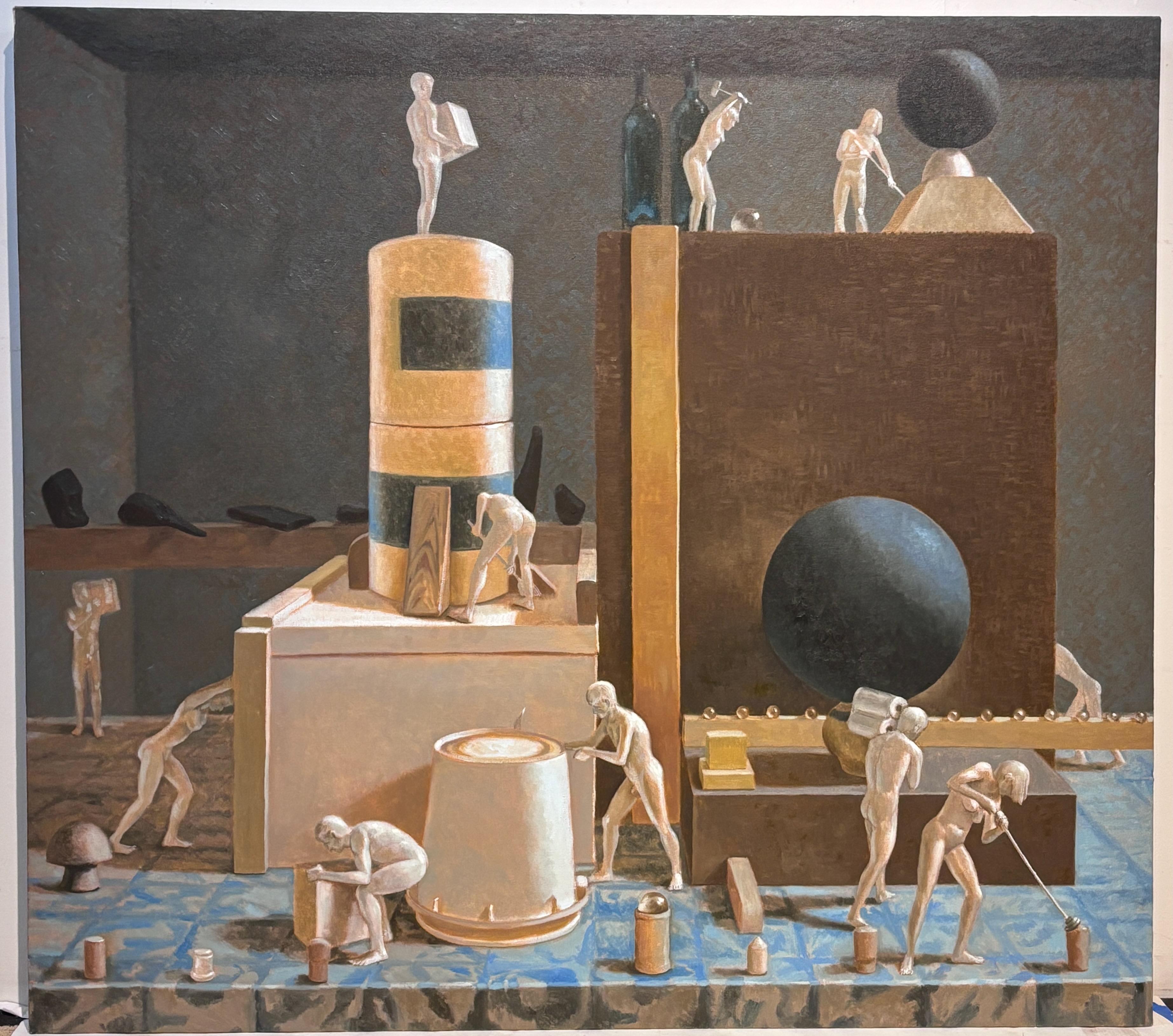 A very large surrealist style painting by California artist Jason Godeke.
Unframed, oil on canvas, titled 'Industry'.
Jason Godeke

Jason Godeke is represented by:
R.B. Stevenson Gallery in La Jolla, California USA

I grew up, an only child, in