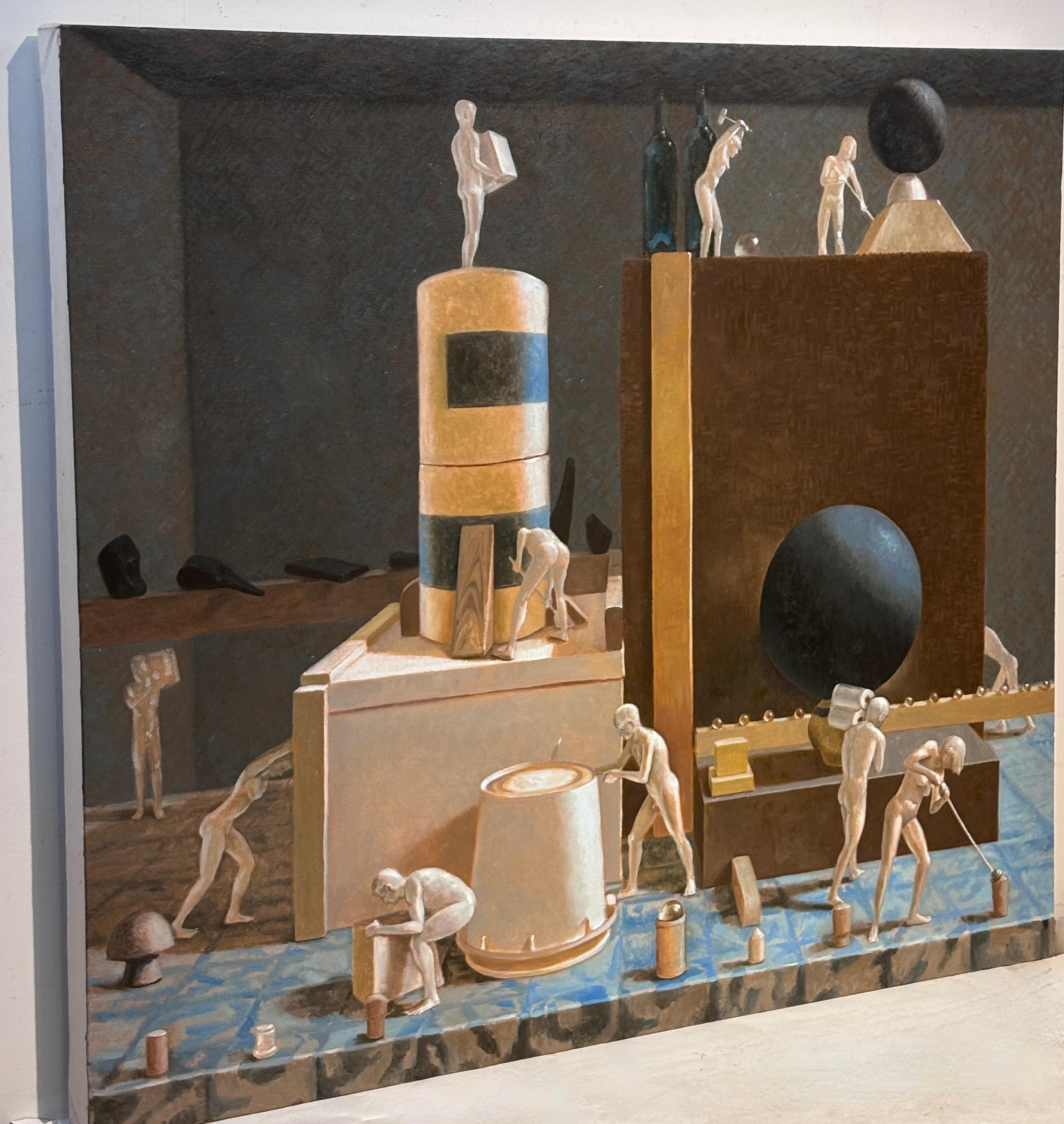 Large Surrealist Painting by California Artist Jason Godeke 2005 (Handbemalt) im Angebot