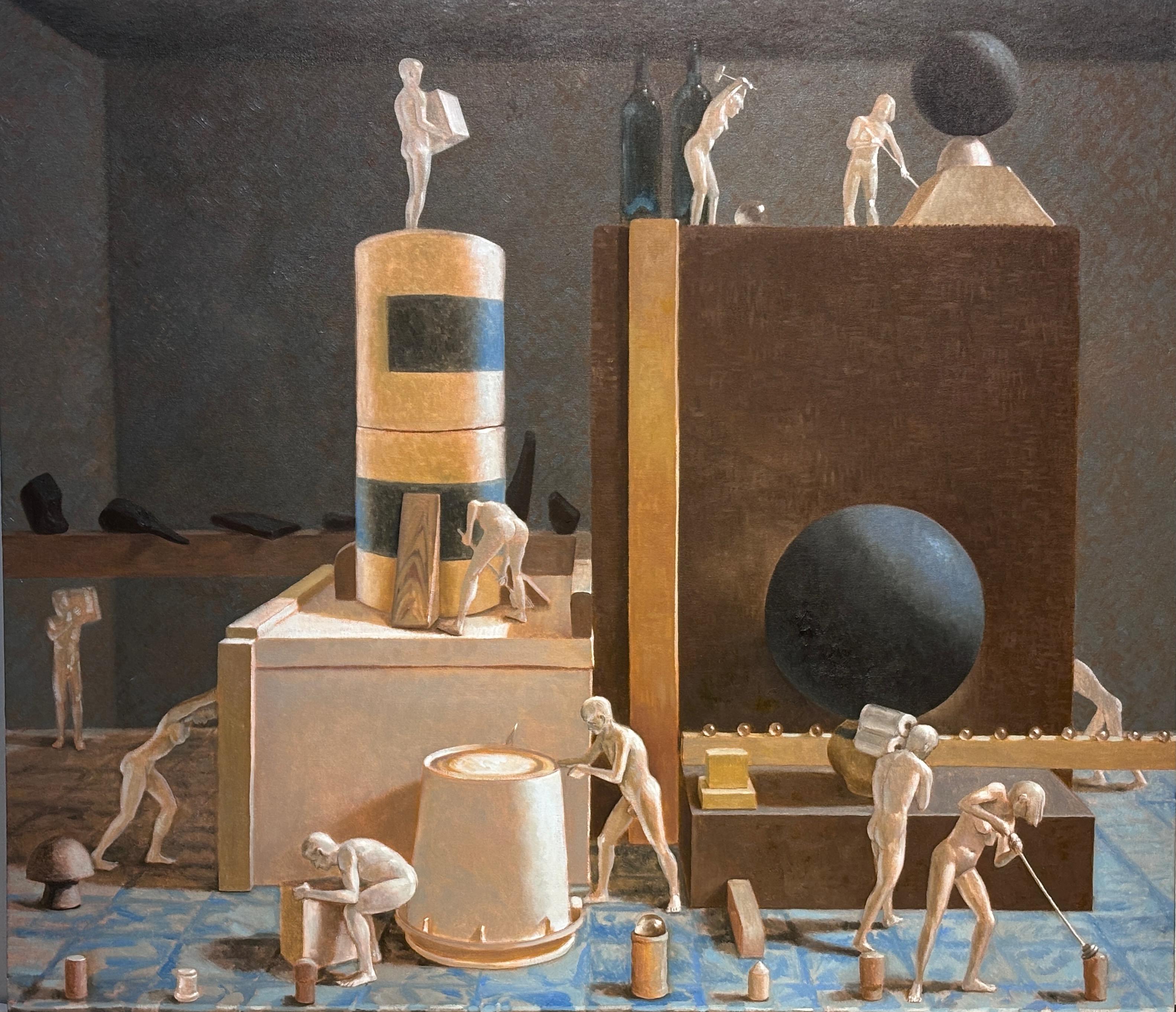 Large Surrealist Painting by California Artist Jason Godeke 2005 (Leinwand) im Angebot