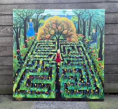 Large "Surrealist" Painting by Julia Zanes, 1990's