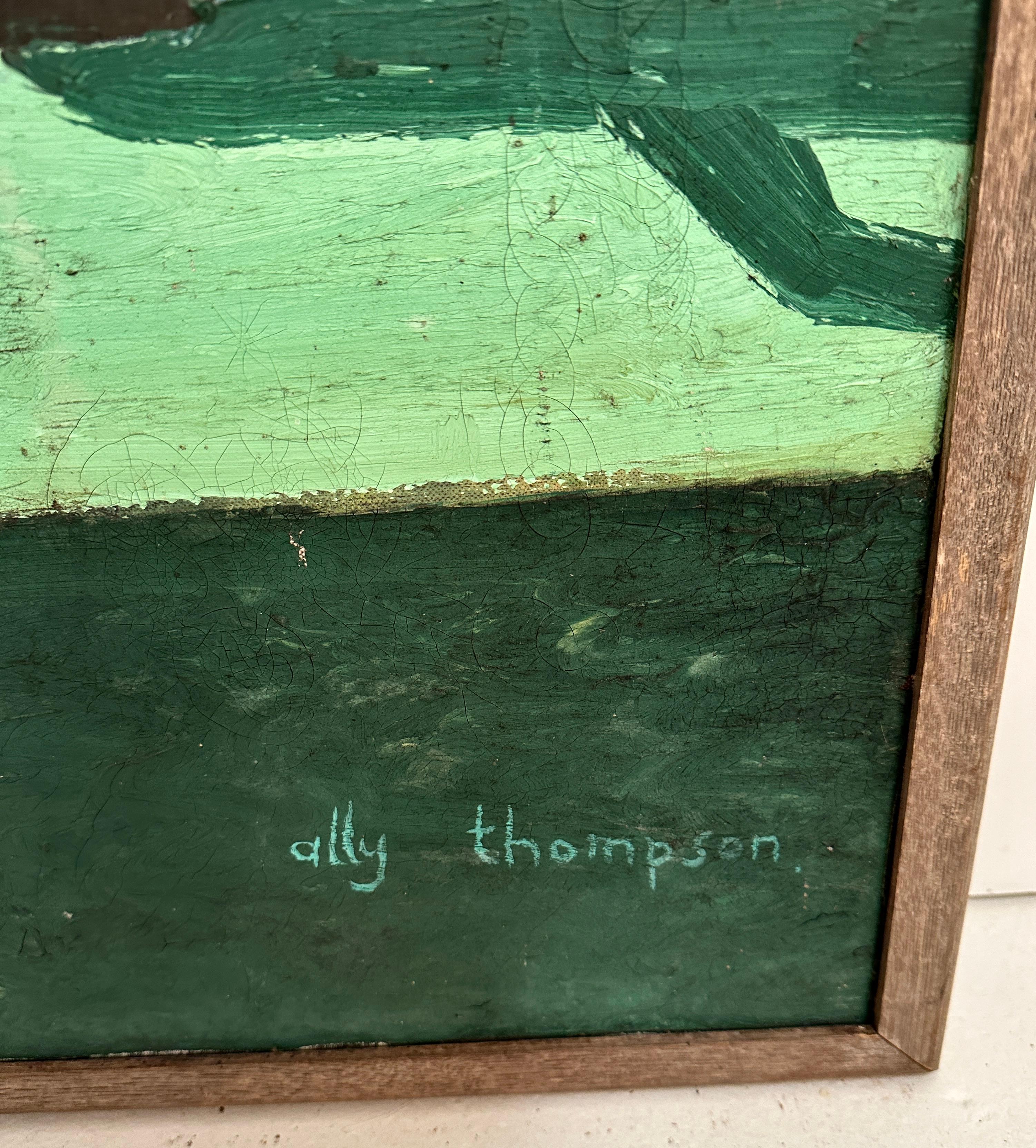 Large Surrealist Work on Canvas by Ally Thompson, (1955-2016), Glasgow, Scotland 4