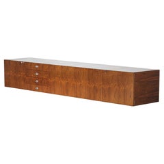 Retro Large Suspended Sideboard Alain Richard for Tv Cabinet in Rosewood, 60s, French