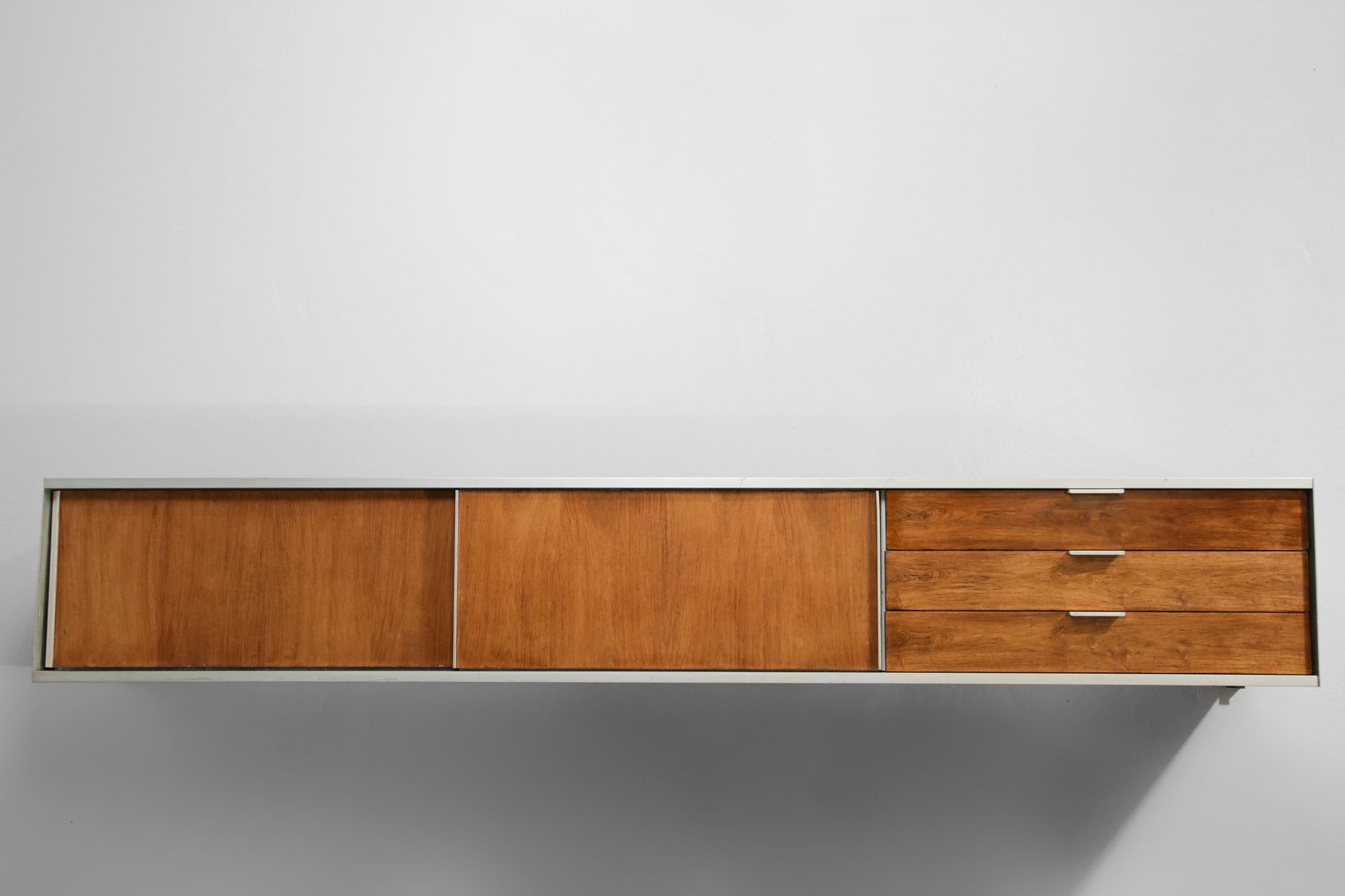European Large Wall Mounted Sideboard by Georges Frydman for Efa