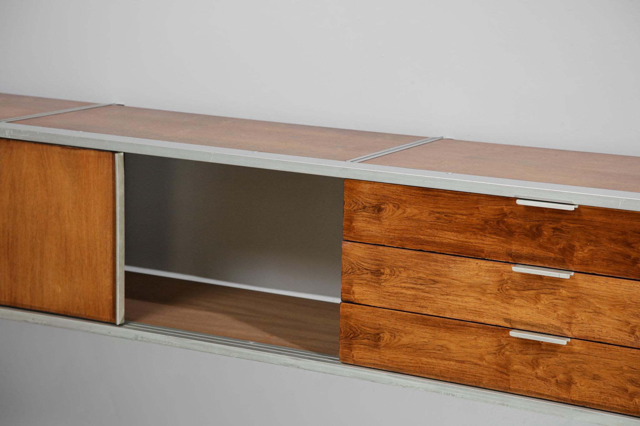 Large Wall Mounted Sideboard by Georges Frydman for Efa In Good Condition In Ternay, Auvergne-Rhône-Alpes