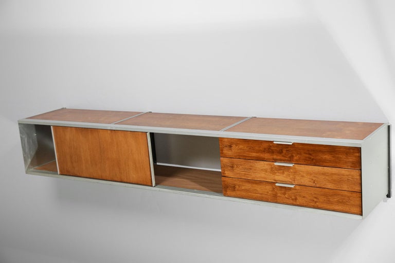 Mid-20th Century Large Wall Mounted Sideboard by Georges Frydman for Efa For Sale