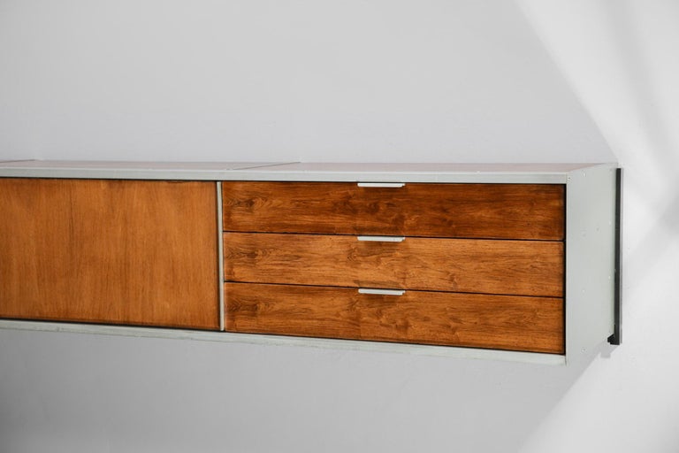 Metal Large Wall Mounted Sideboard by Georges Frydman for Efa For Sale