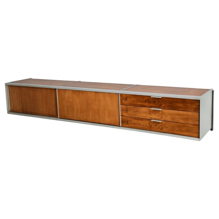 Large Wall Mounted Sideboard by Georges Frydman for Efa For Sale