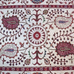 Large Suzani Oriental Wool Carpet 20thC