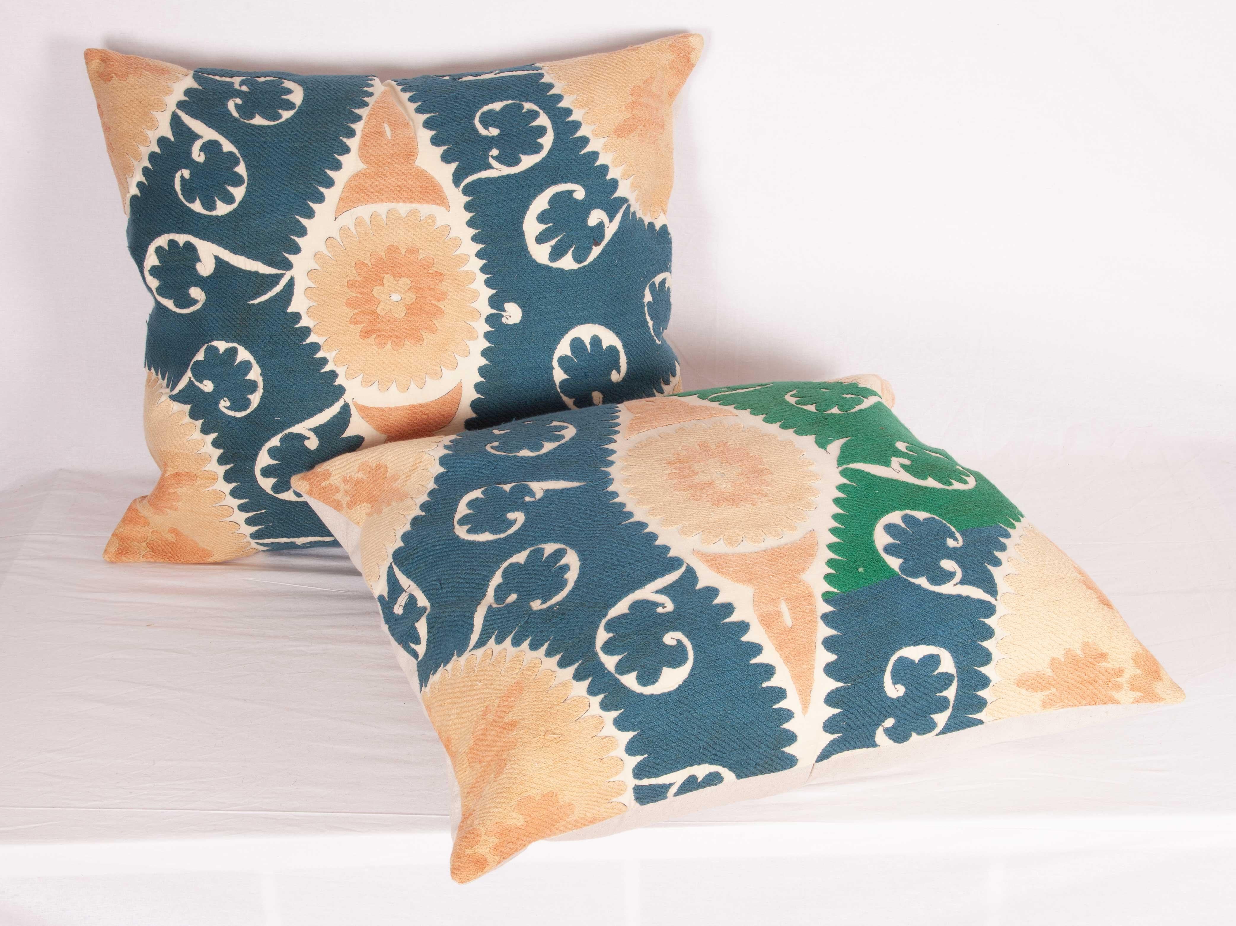 20th Century Large Suzani Pillow Cases Made from a Vintage Uzbek Suzani, 1960s For Sale