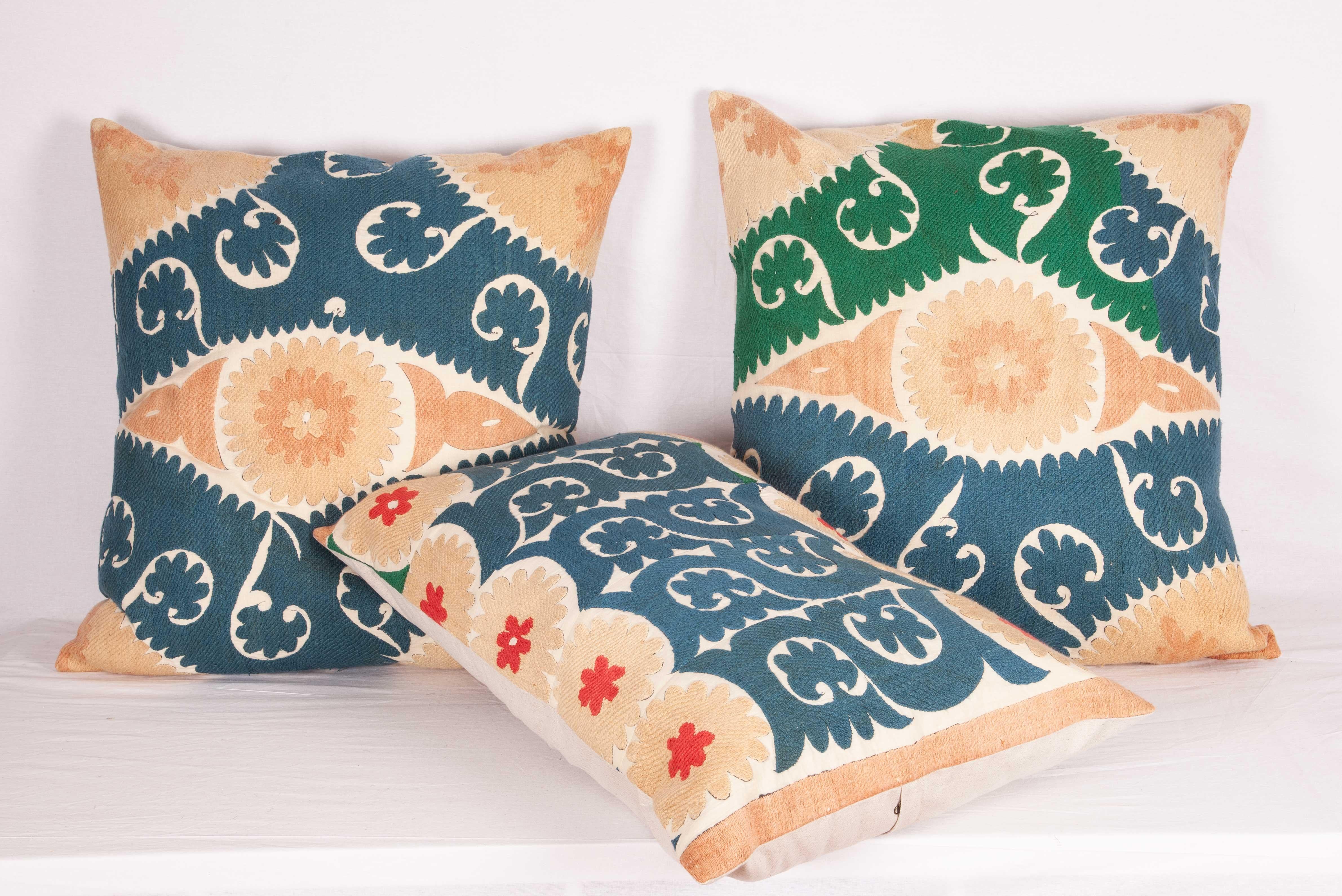 Large Suzani Pillow Cases Made from a Vintage Uzbek Suzani, 1960s 2