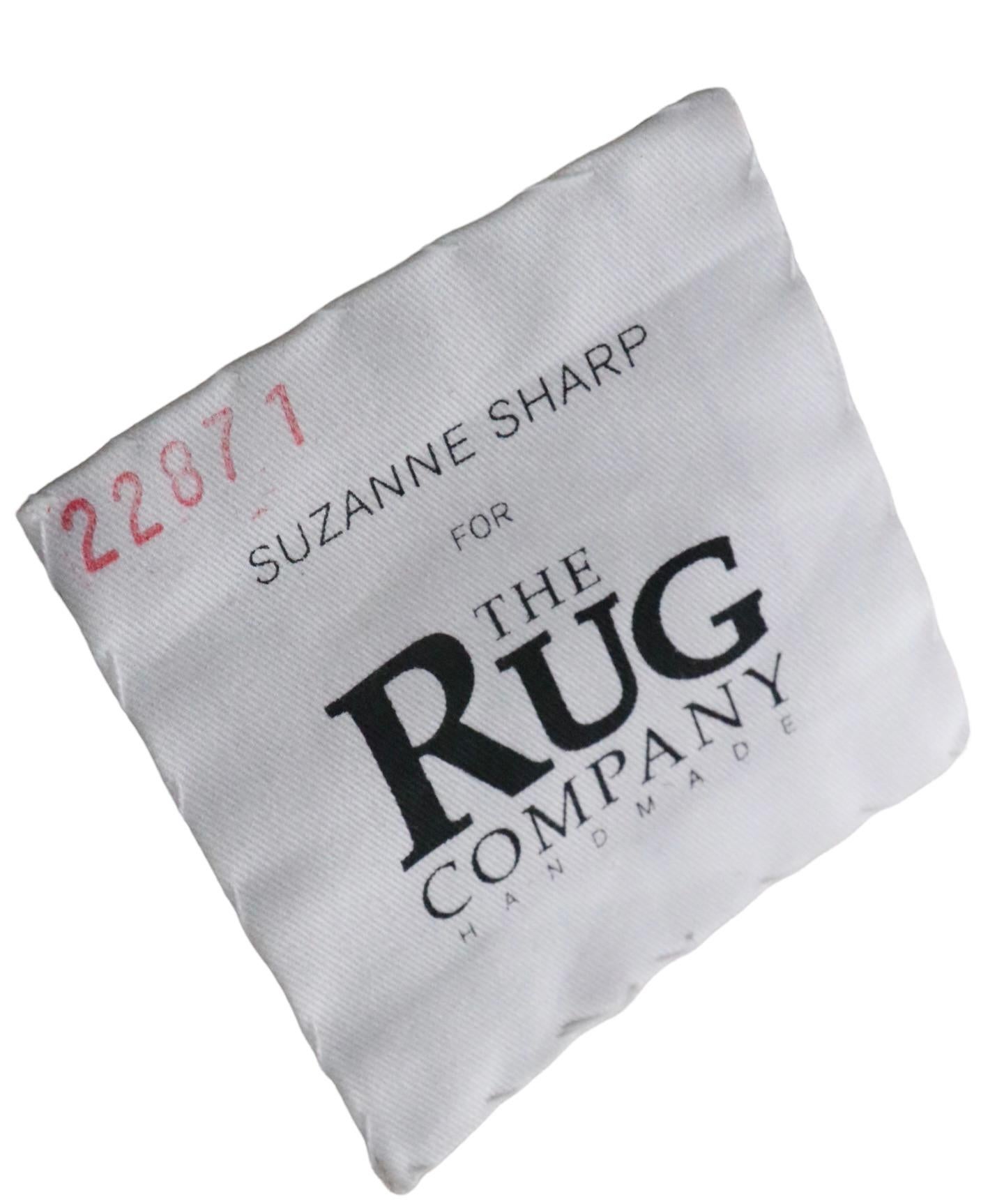 Grande cyprèse Suzanne Sharp  Tapis à tissage plat de The Rug Company en sarcelle  Bon état - En vente à New York, NY