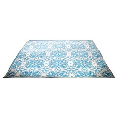 Large Suzanne Sharp Cypress Flat Weave Carpet by the Rug Company in Teal 