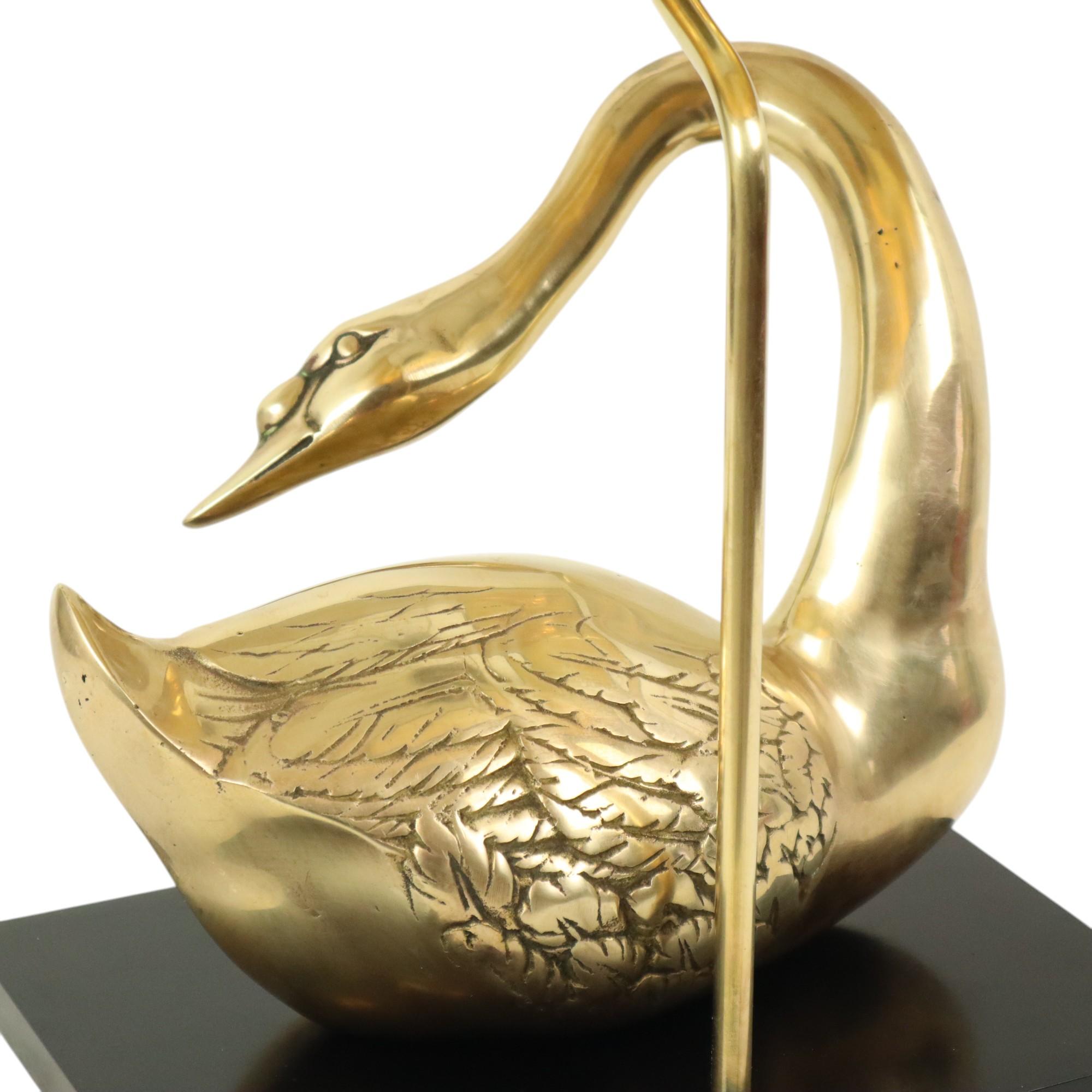 Large Swan Lamp Hollywood Regency Table Lamp Regina Italy 58cm In Good Condition For Sale In Poperinge, BE