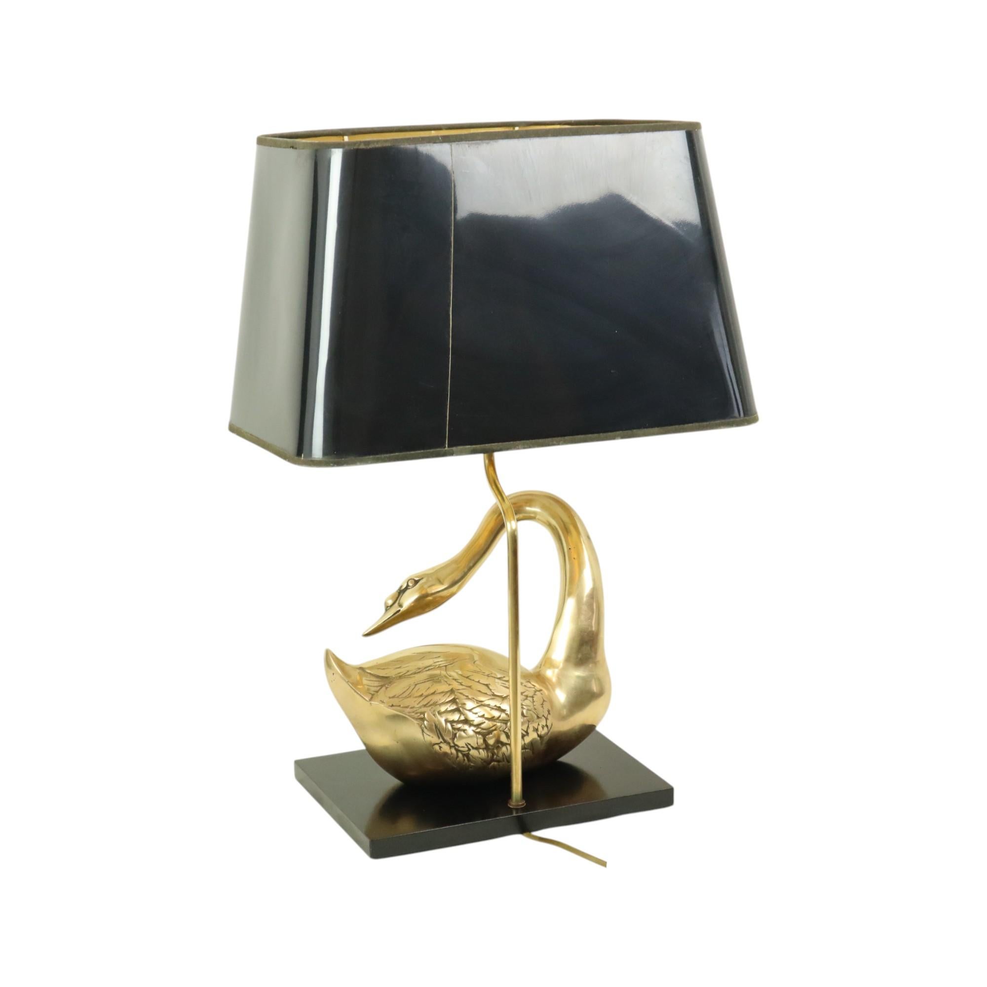 Large Swan Lamp Hollywood Regency Table Lamp Regina Italy 58cm For Sale 1