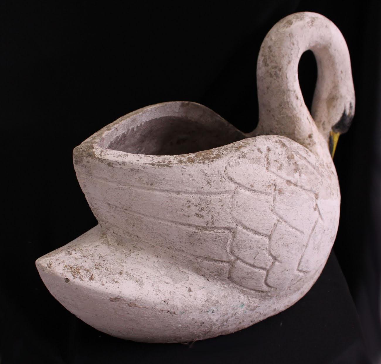 vintage concrete swan planter for sale