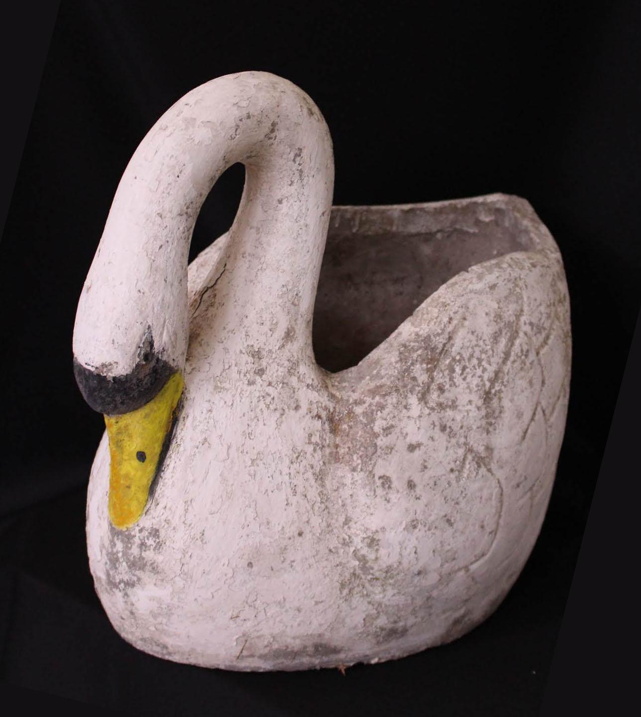 Large Swan Planter French Garden, Mid-20th Century In Good Condition In Labrit, Landes