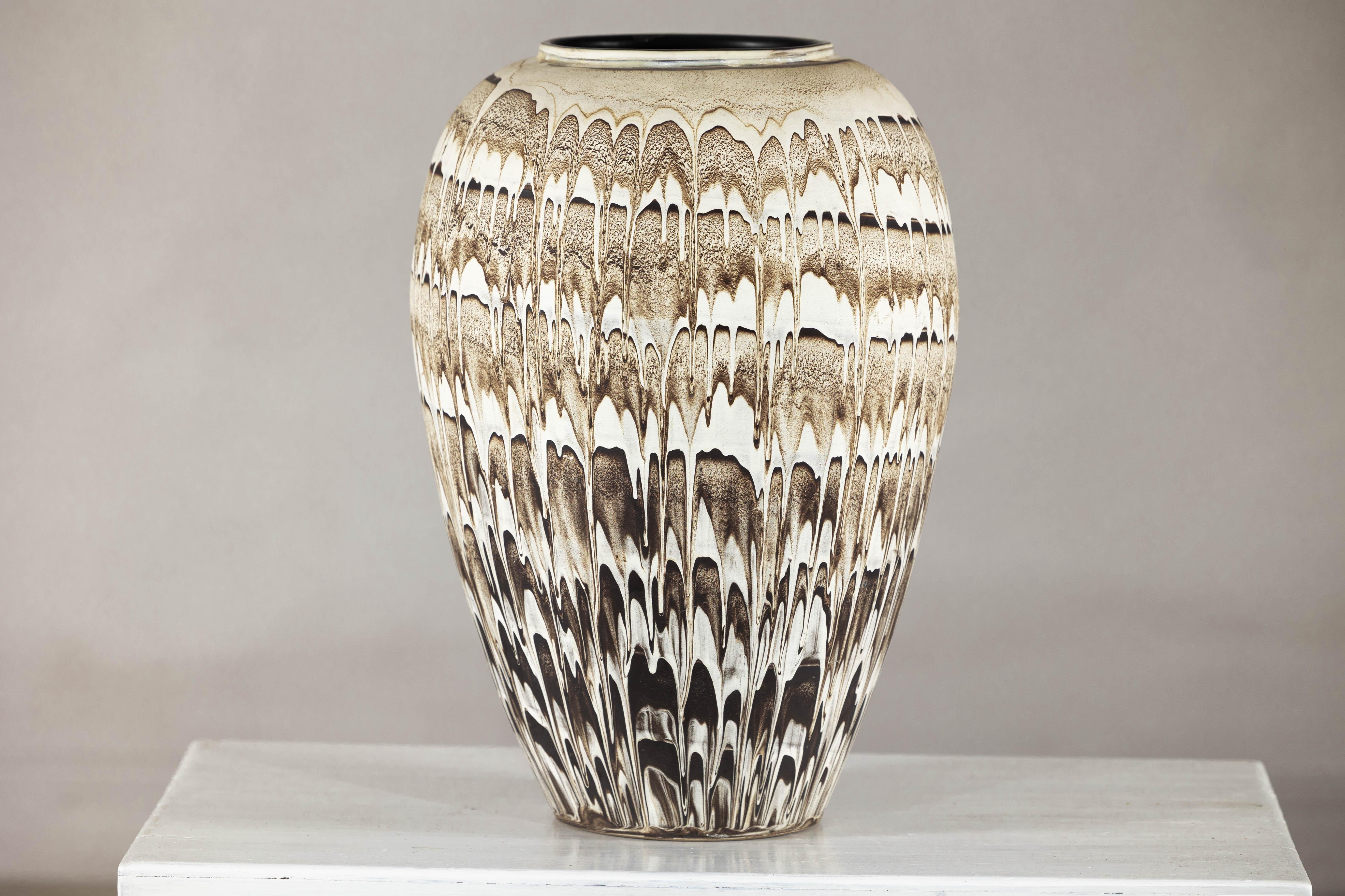 Grande jardinière en céramique de style Swankhalok avec motif de glaçure trempée en vente 6