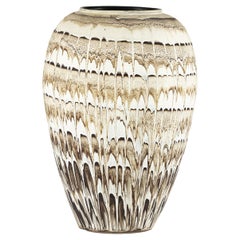 Grande fioriera in ceramica in stile Swankhalok con motivo di smaltatura a goccia