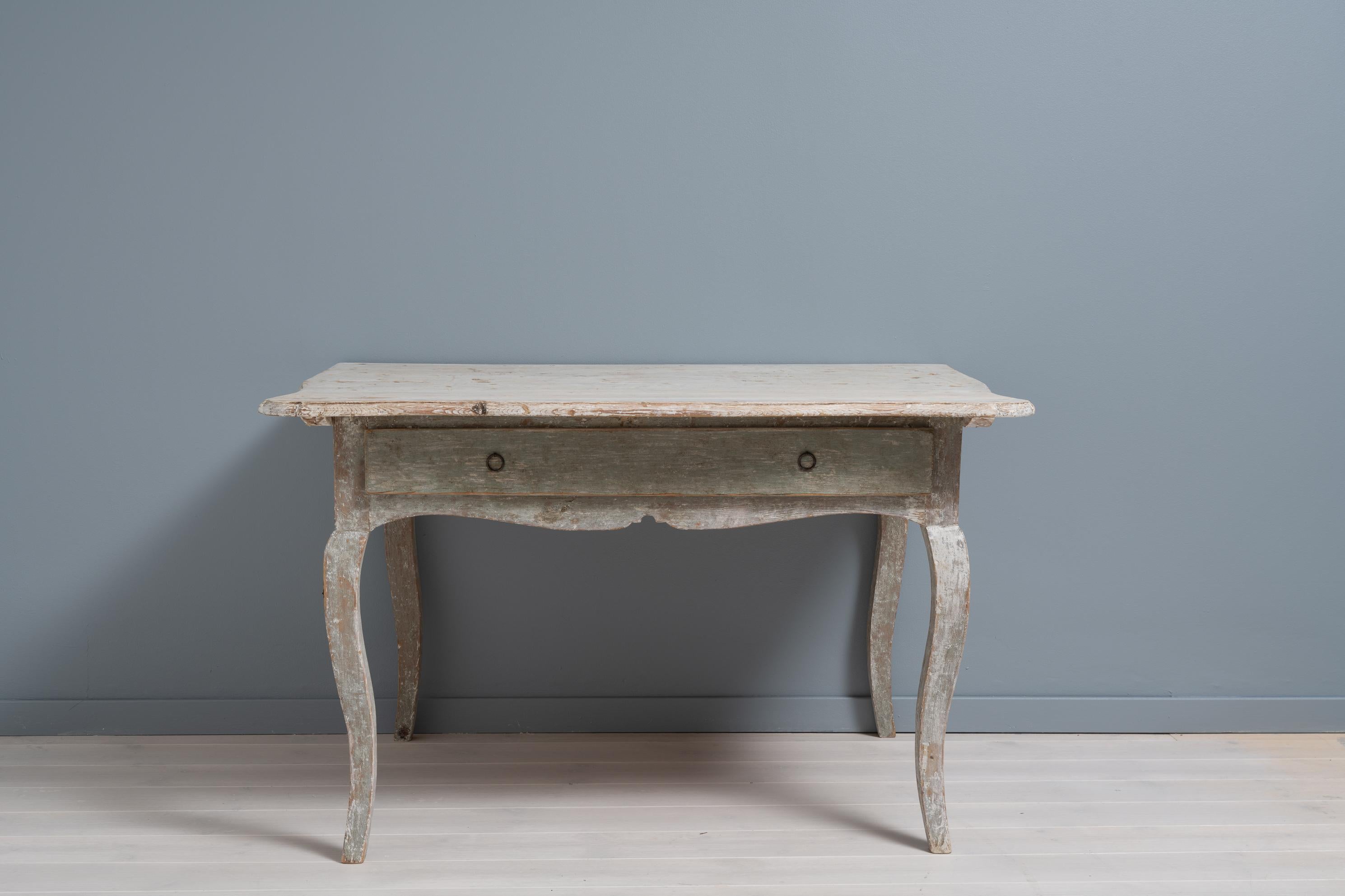 Hand-Crafted Large Swedish 18th Century Rococo Side Table For Sale