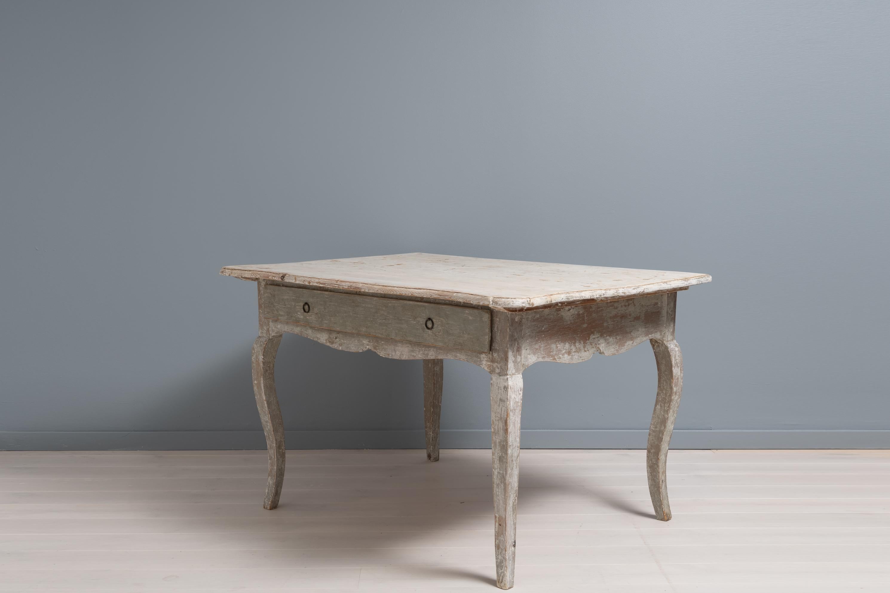 Large Swedish 18th Century Rococo Side Table For Sale 1