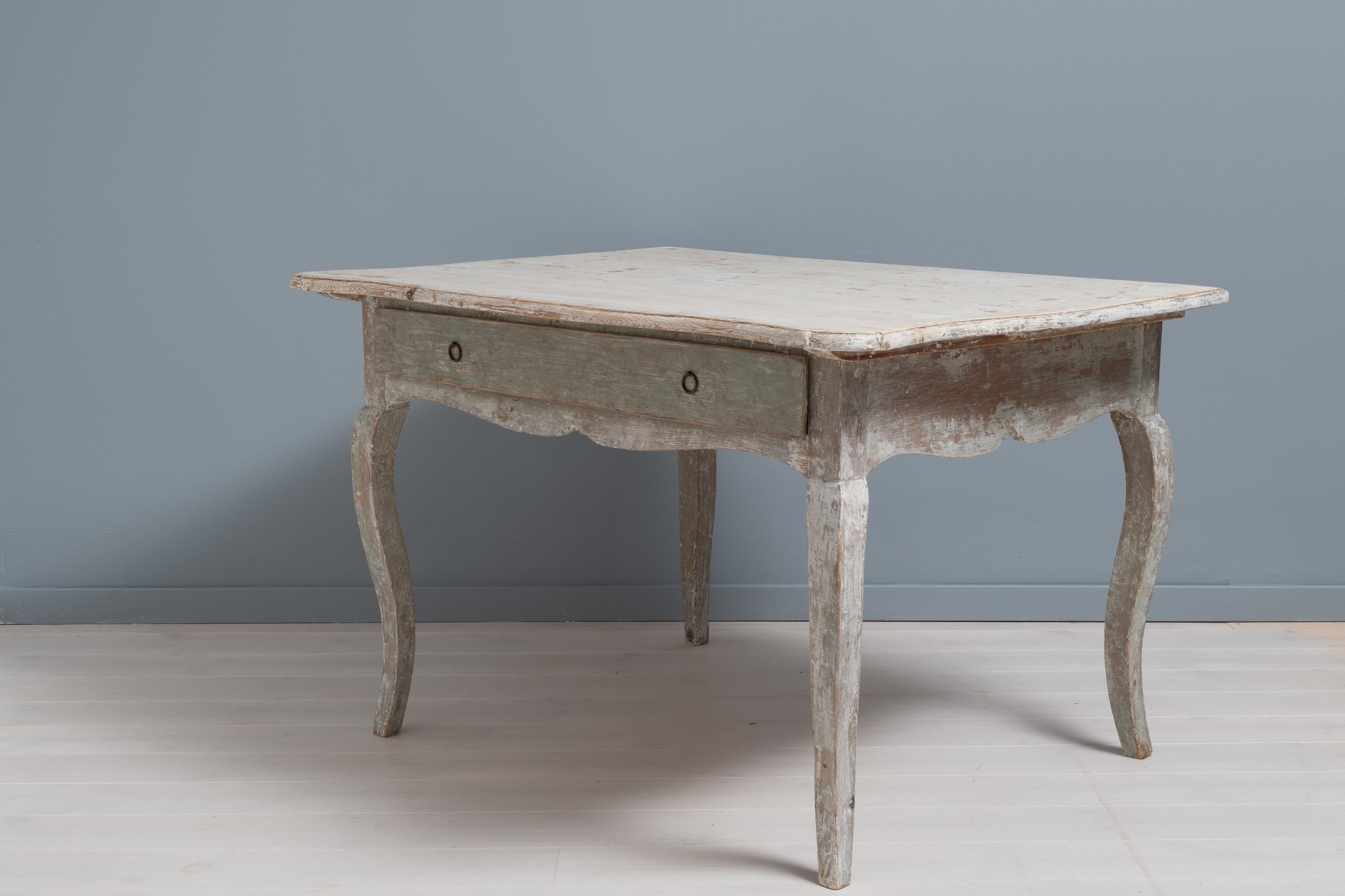 Large Swedish 18th Century Rococo Side Table For Sale 2