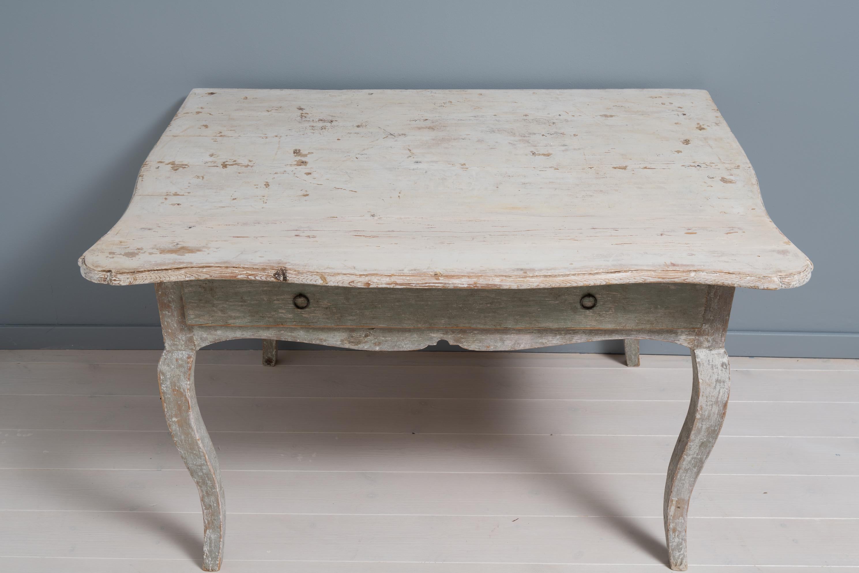 Large Swedish 18th Century Rococo Side Table For Sale 4