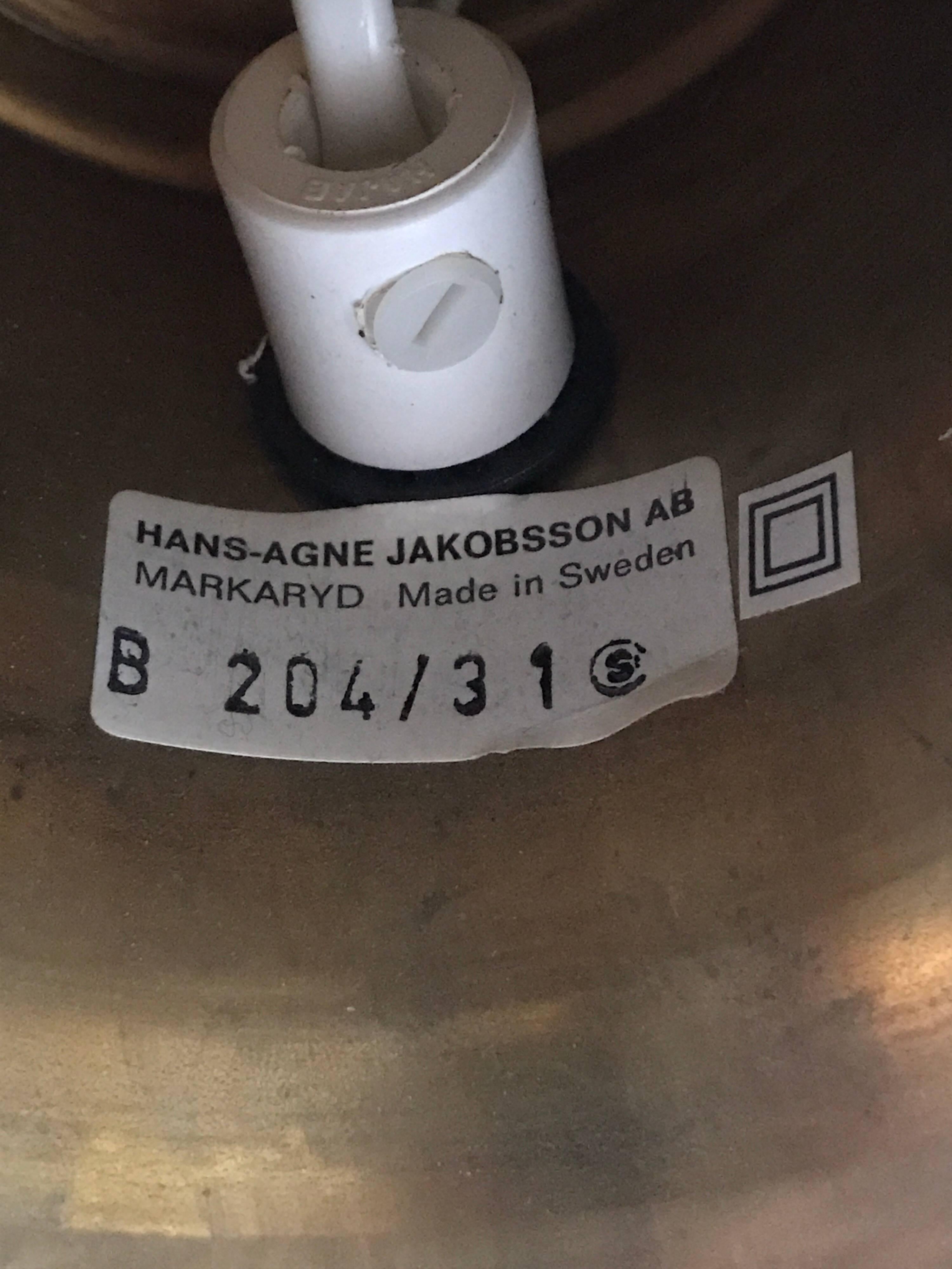 Large Swedish 1960 Hans Agne Jakobsson Brass Table Lamp For Sale 2