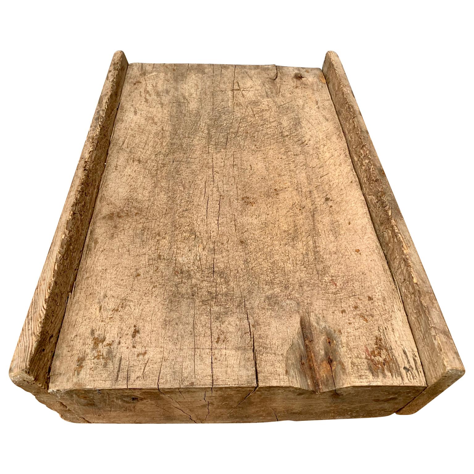 Hand-Crafted Large Swedish 19th Century Folk Art Cutting Board In Pine