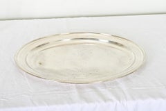 Gran bandeja oval sueca de plata del siglo XIX