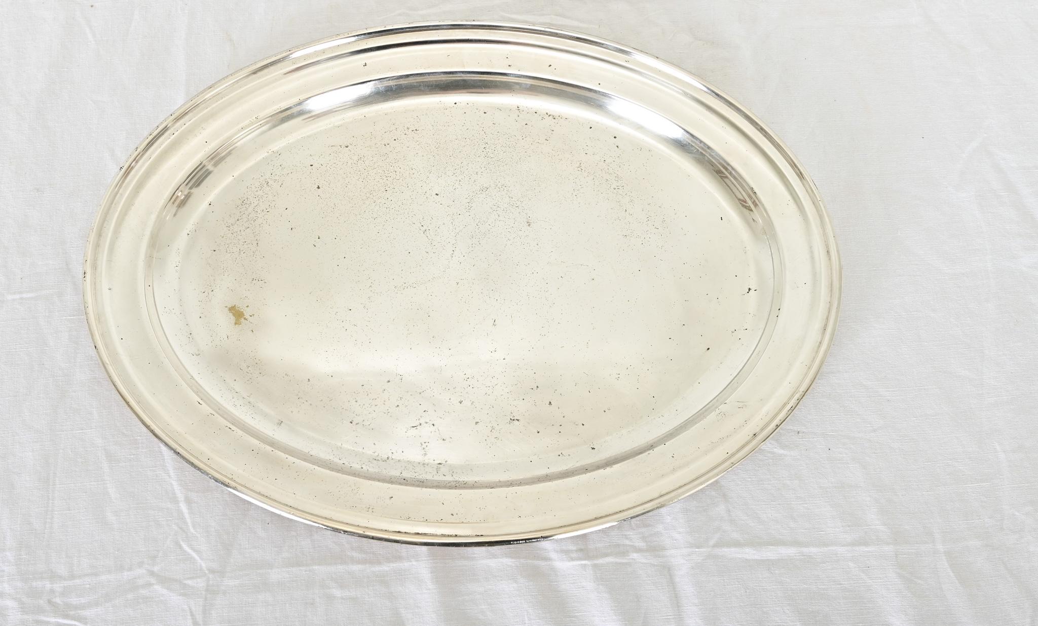 Autre Large Swedish 19th Century Silverplate Oval Platter en vente