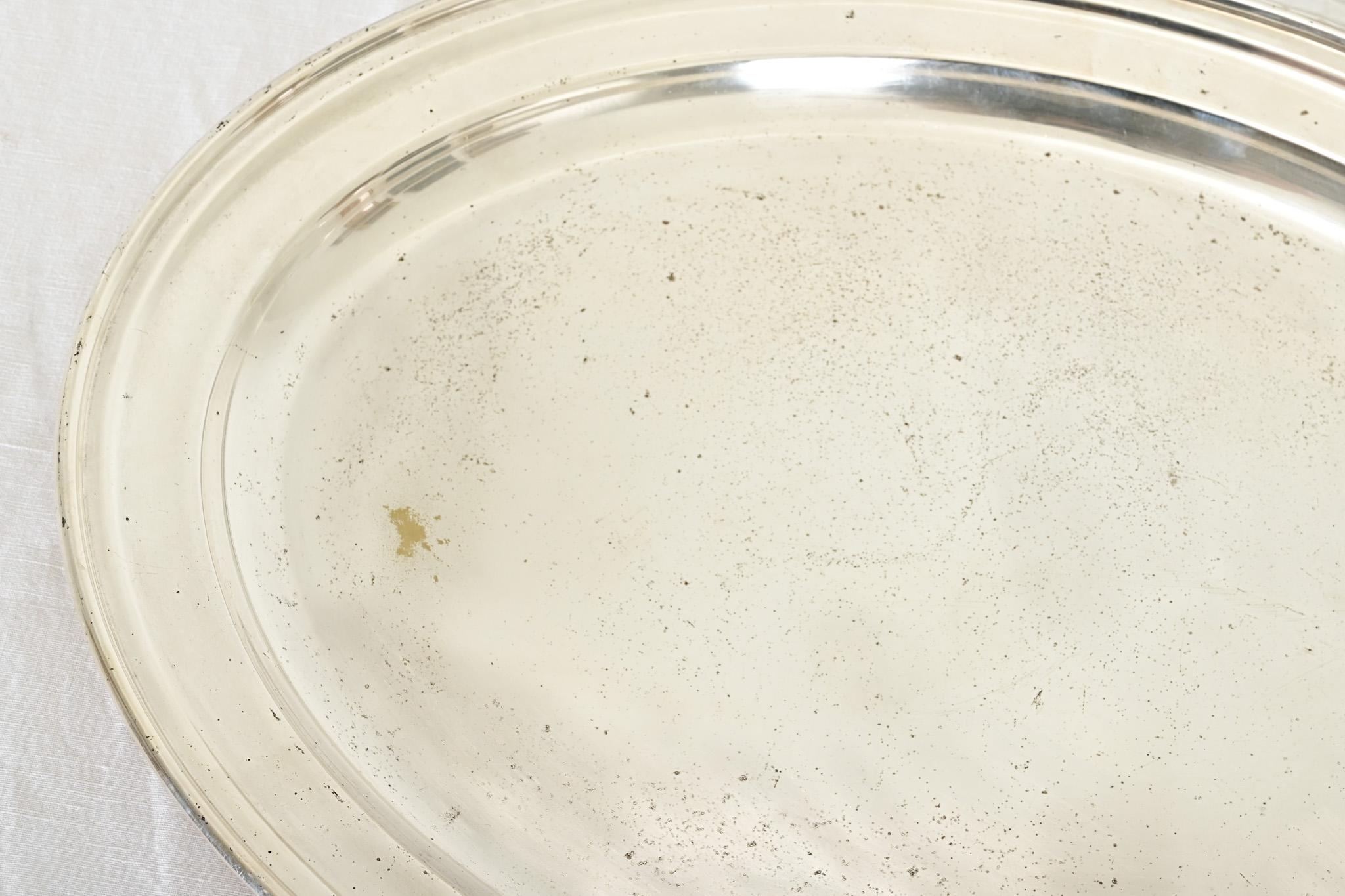 Suédois Large Swedish 19th Century Silverplate Oval Platter en vente
