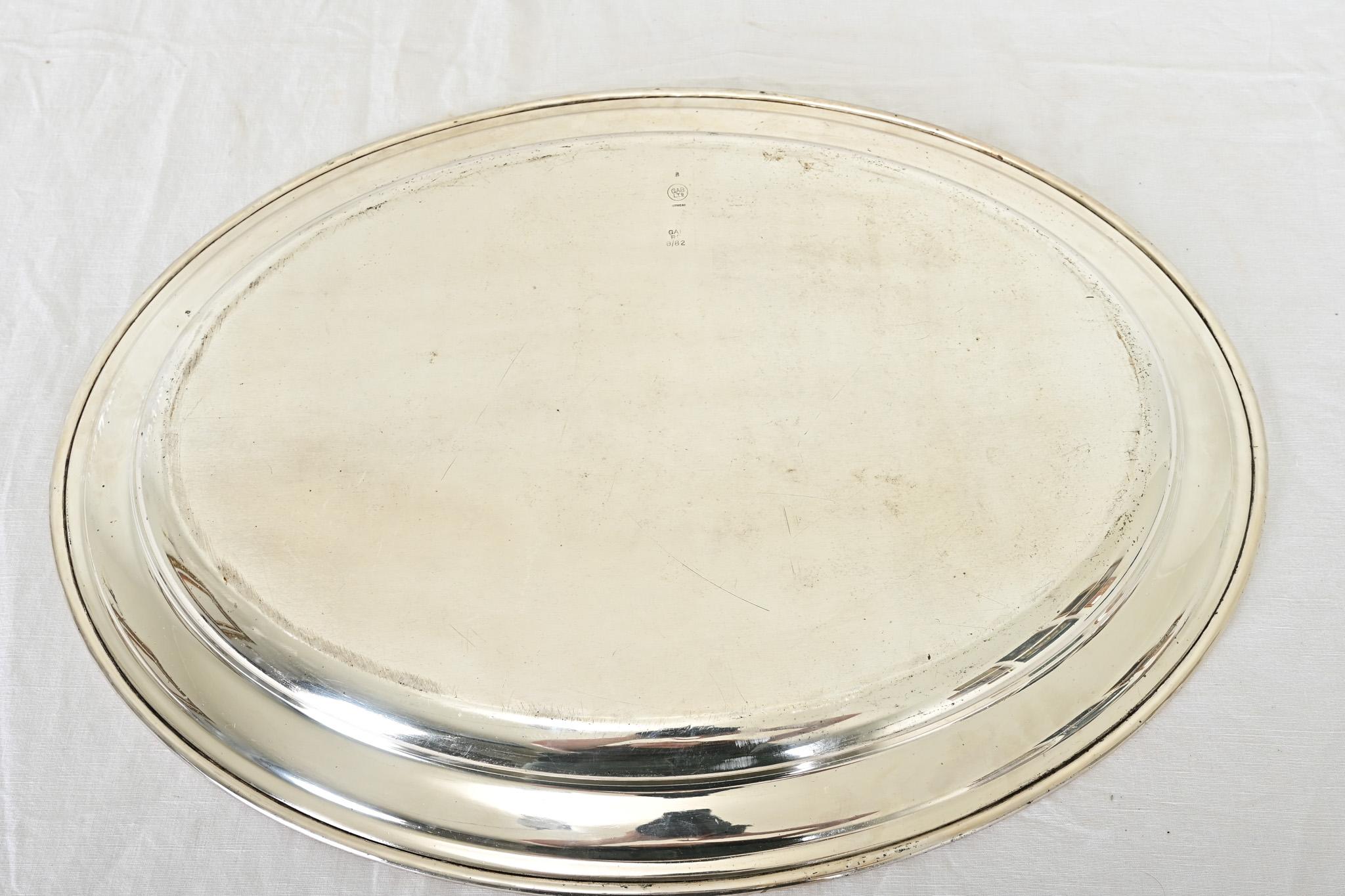 XIXe siècle Large Swedish 19th Century Silverplate Oval Platter en vente