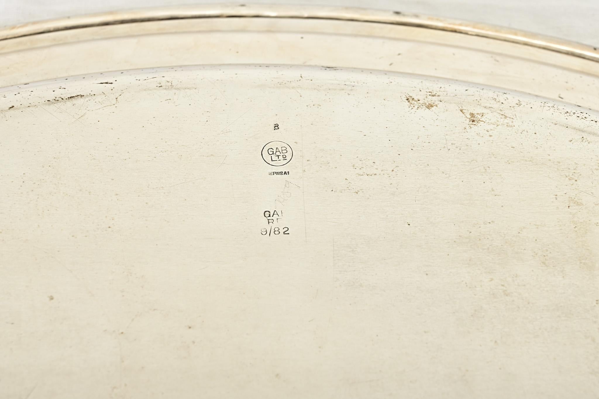 Argent Large Swedish 19th Century Silverplate Oval Platter en vente