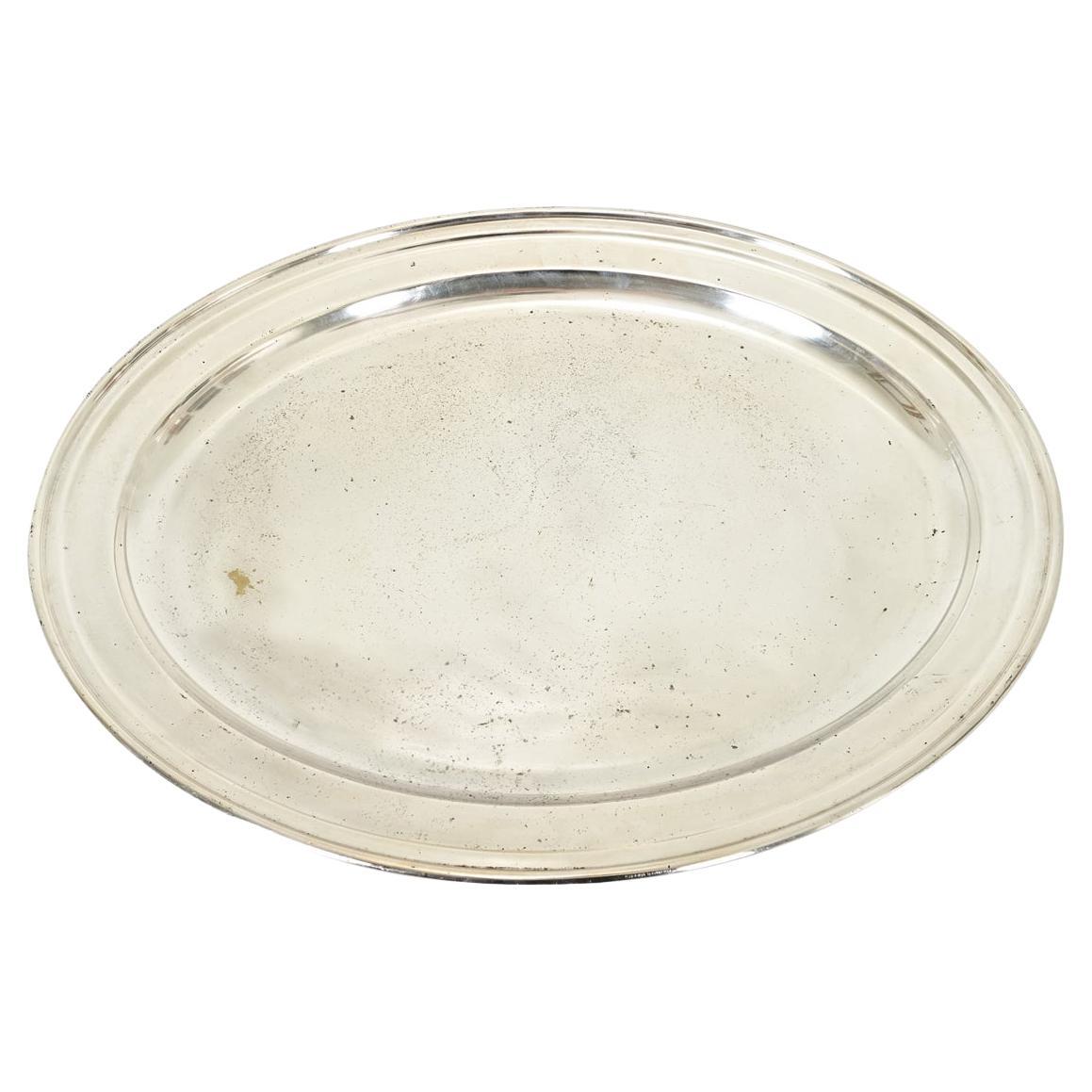 Gran bandeja oval sueca de plata del siglo XIX