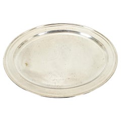 Gran bandeja oval sueca de plata del siglo XIX