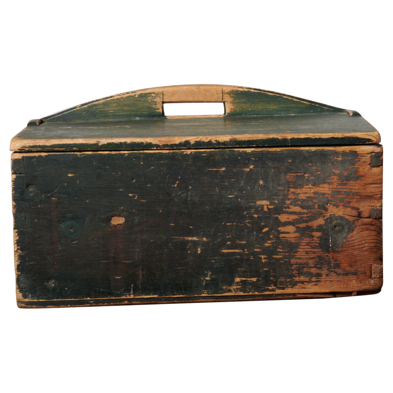Large Swedish Antique Folk Art Hand Made Pine Flour Box
