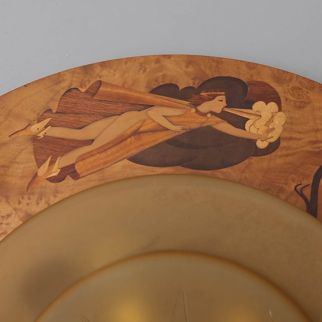 Mid-20th Century Large Swedish Art Deco Flush Ceiling Light 