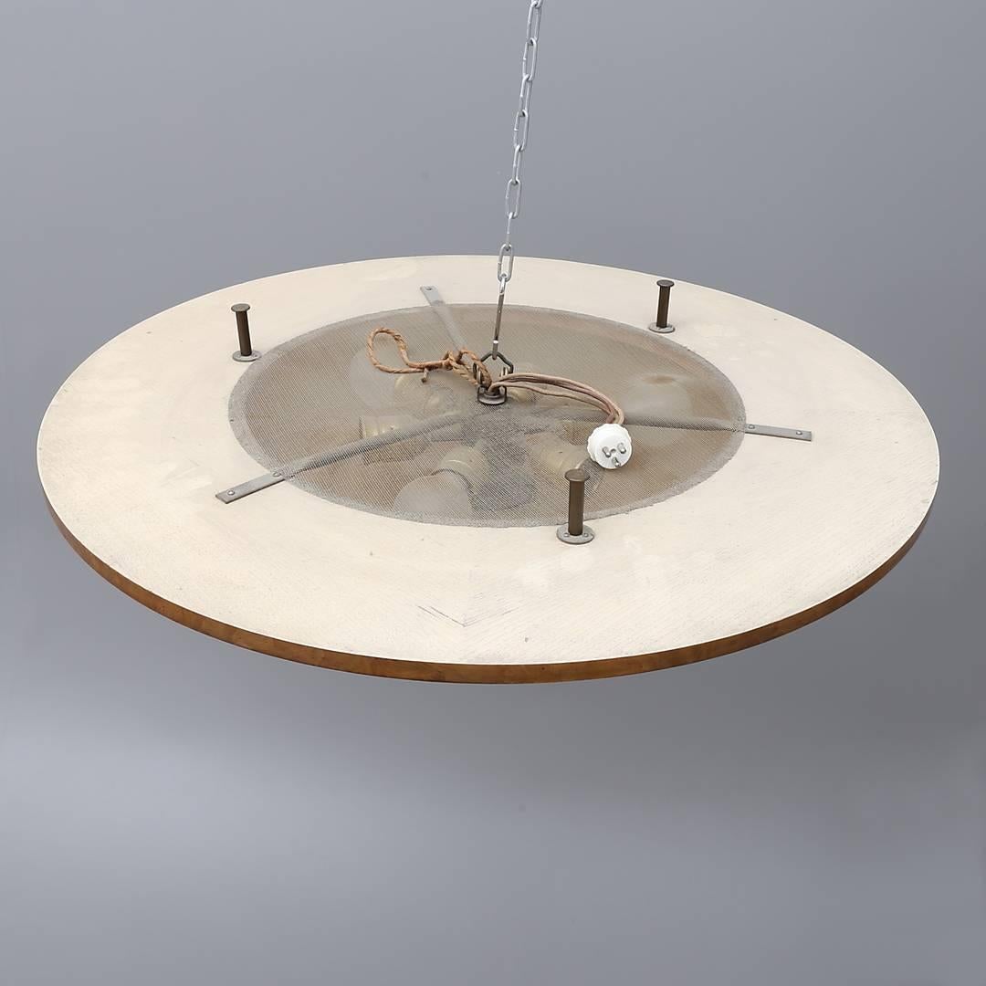 Glass Large Swedish Art Deco Flush Ceiling Light 