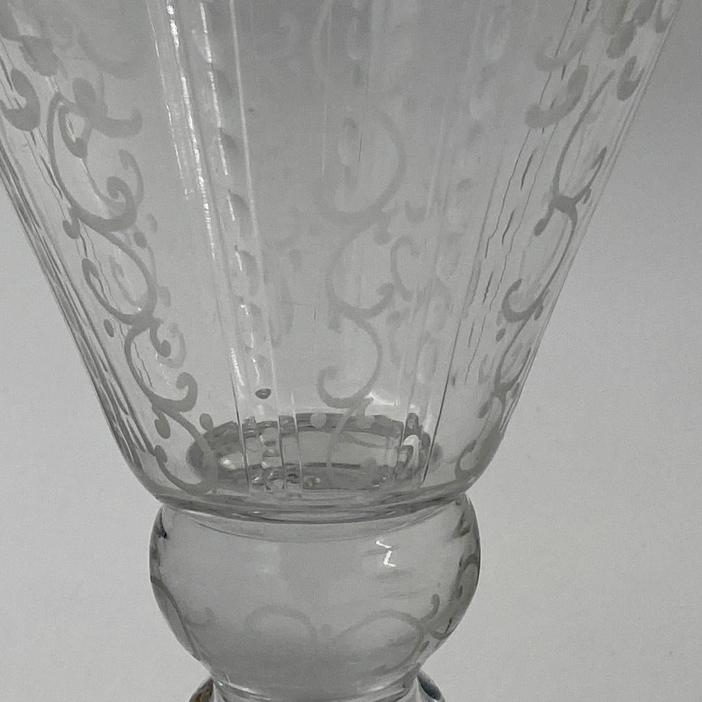 Large Swedish Art Deco Trumpet Kosta Boda Crystal Vase, Signed Kosta 54 For Sale 11