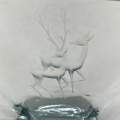 Grand vase suédois en cristal d'art par Strombergshyttan, signé et numéroté