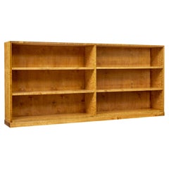 Large Swedish birch mid century low open bookcase